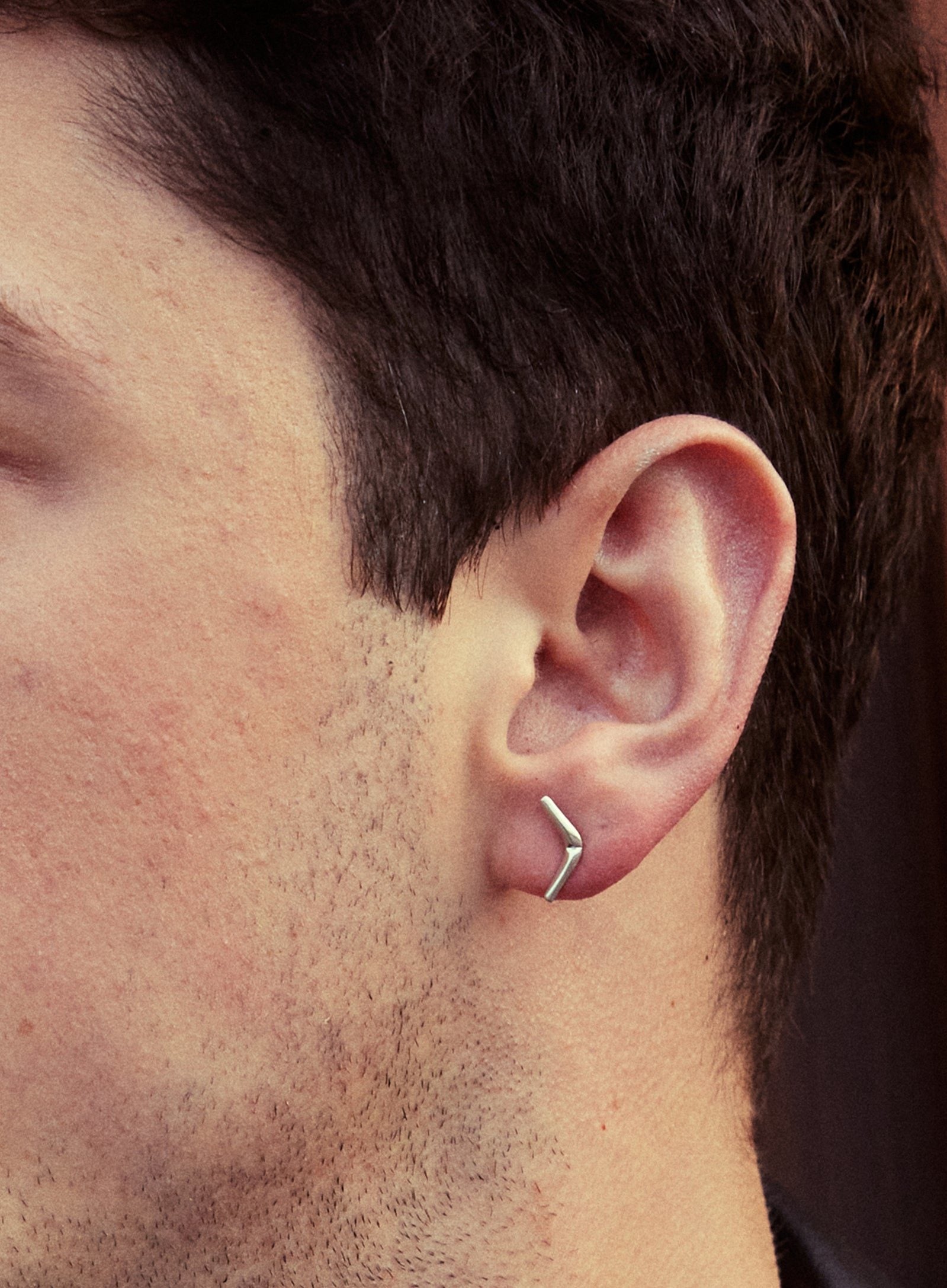 Return Stud Earring Mono Silver