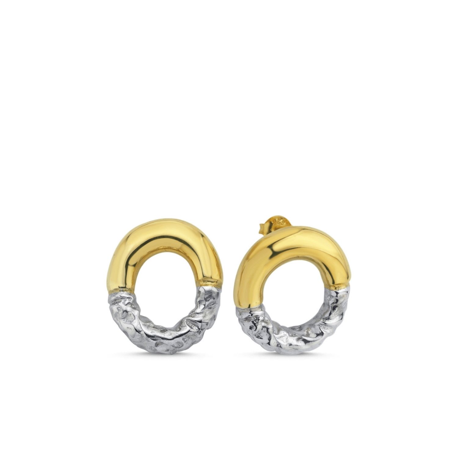 Rety Double Color Oval Earrings