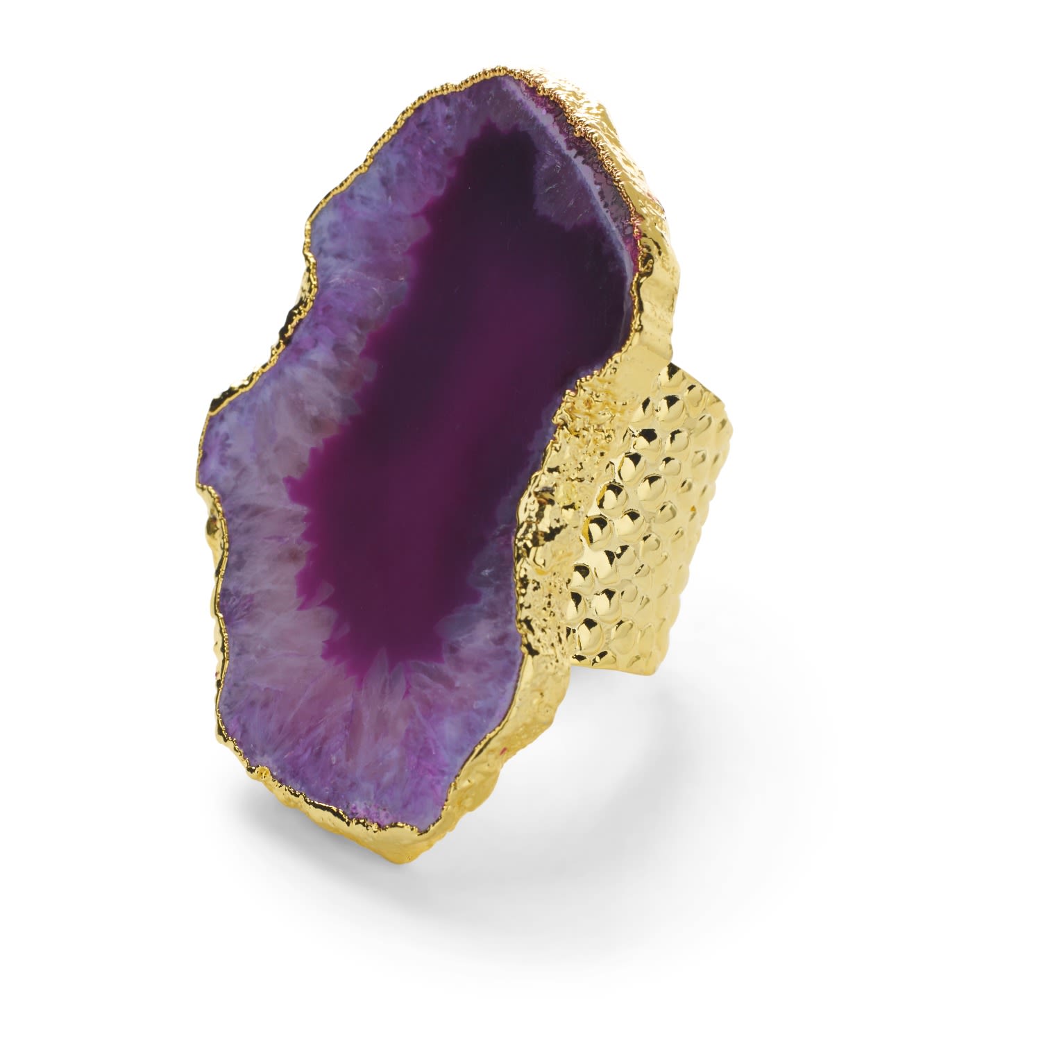 Ultra Mega Purple Gemstone Gold Statement Ring