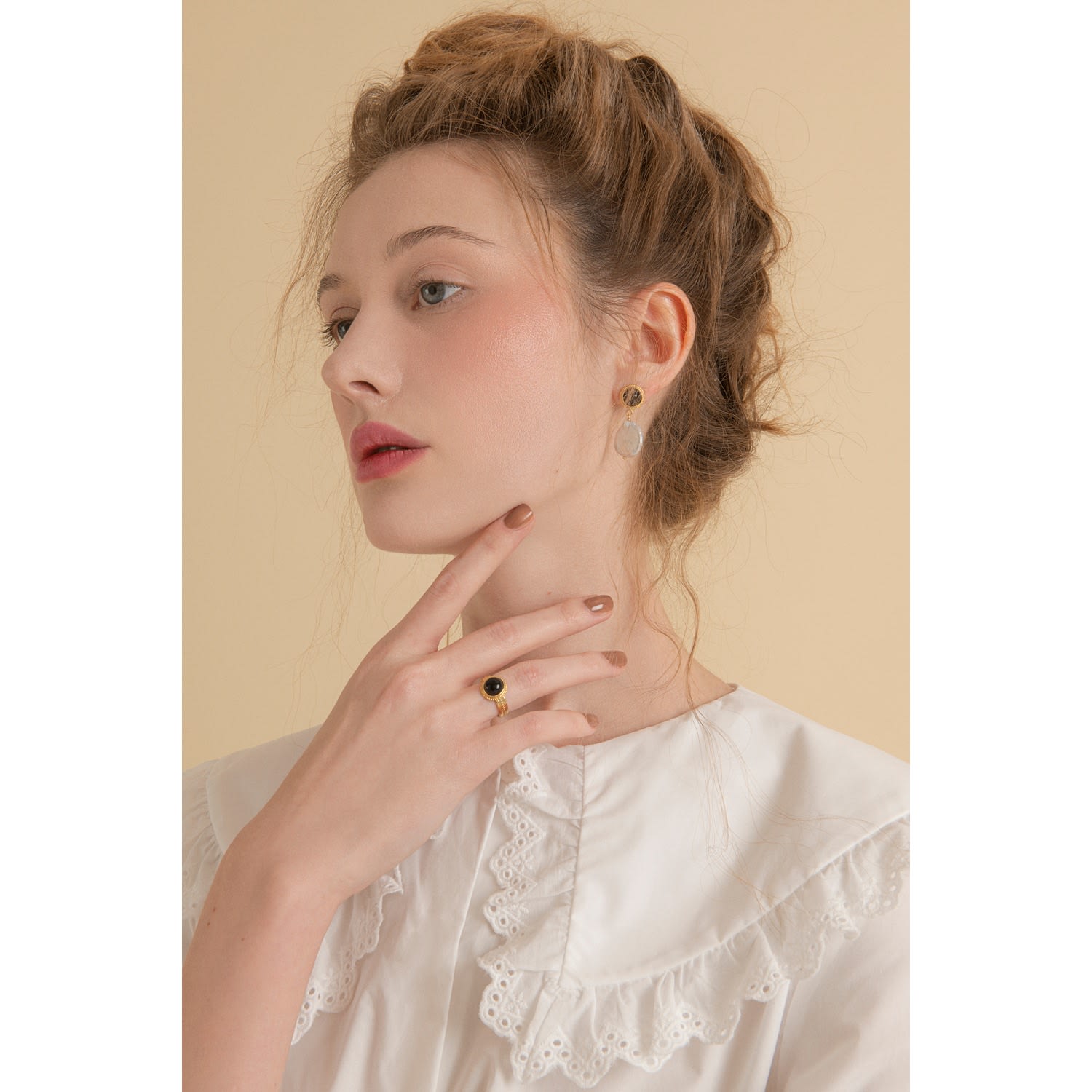 Fascetta Gold-Plated Mini Onyx Ring