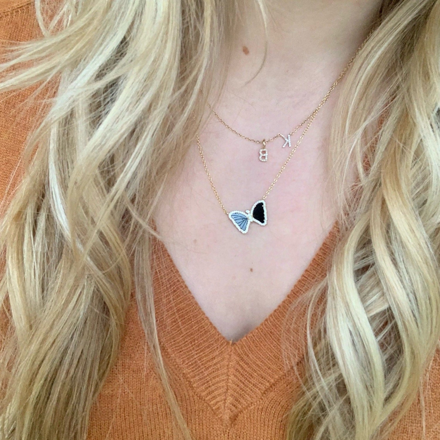 Mini Black Onyx Butterfly Necklace