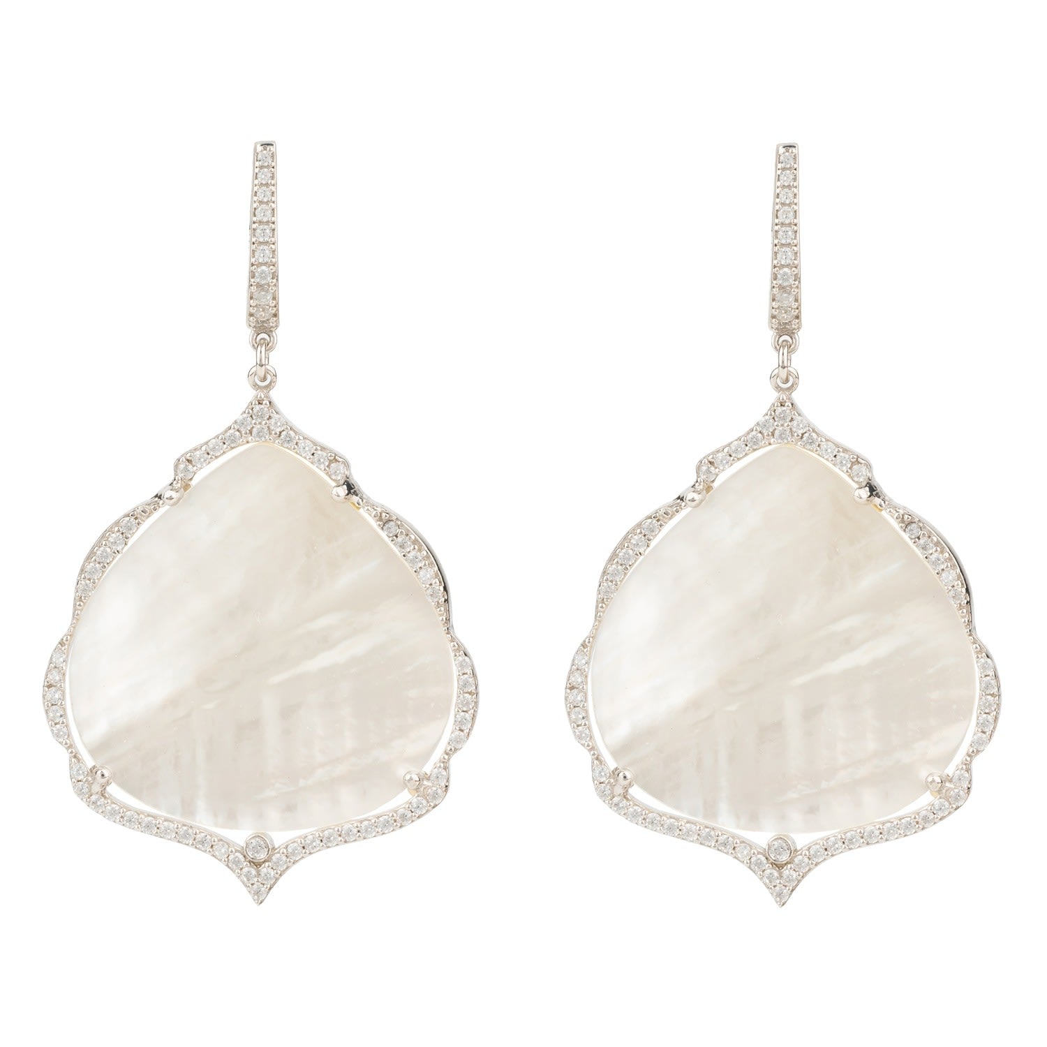 Antoinette Earrings White Mother Of Pearl Silver