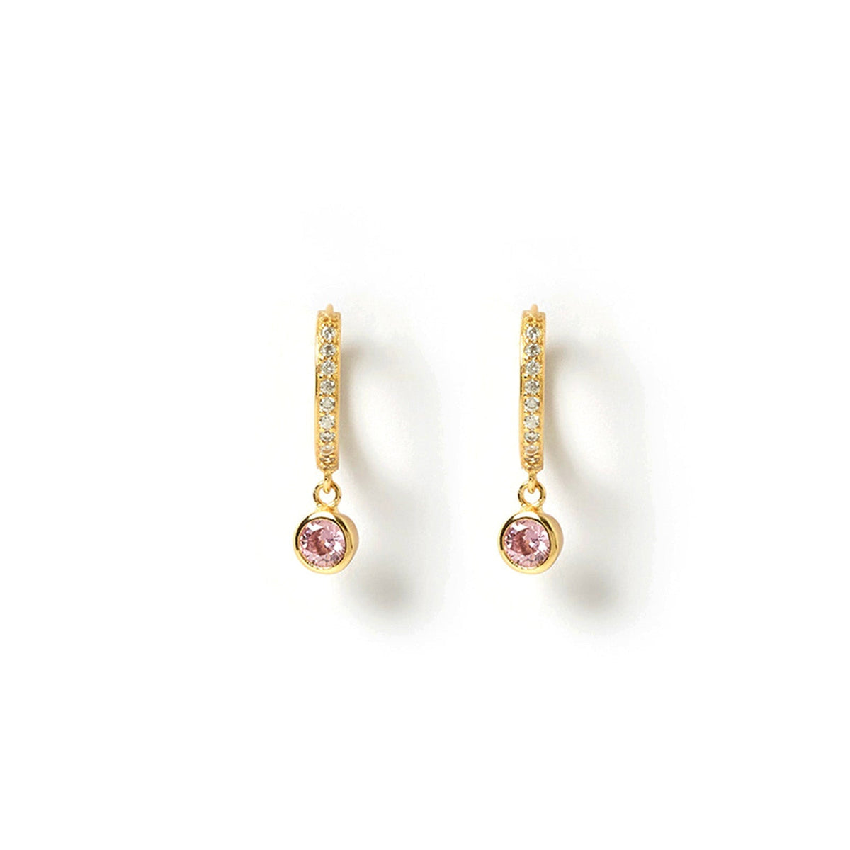 Rhodes Gold Earrings Pink