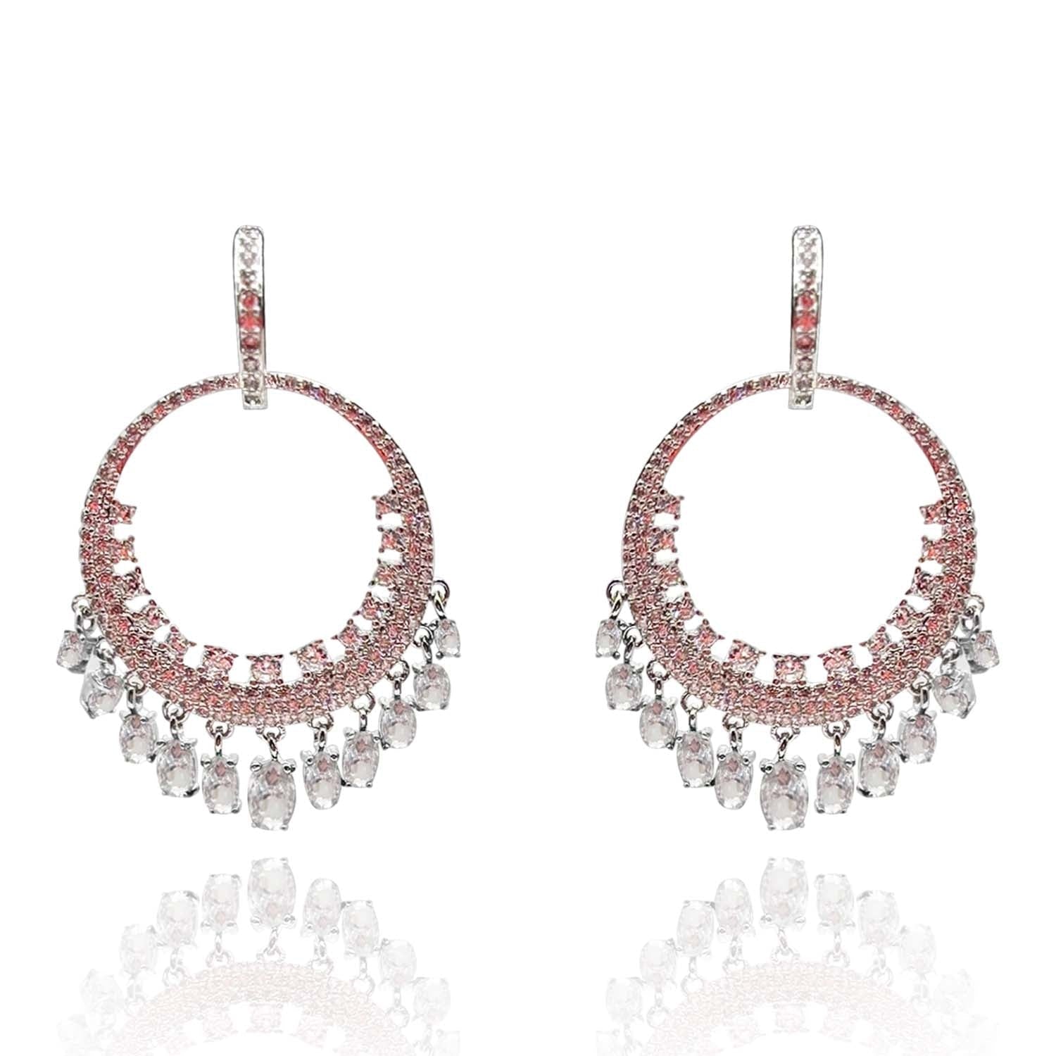 Rhodium Plated Cubic Zirconium Diamond Drops