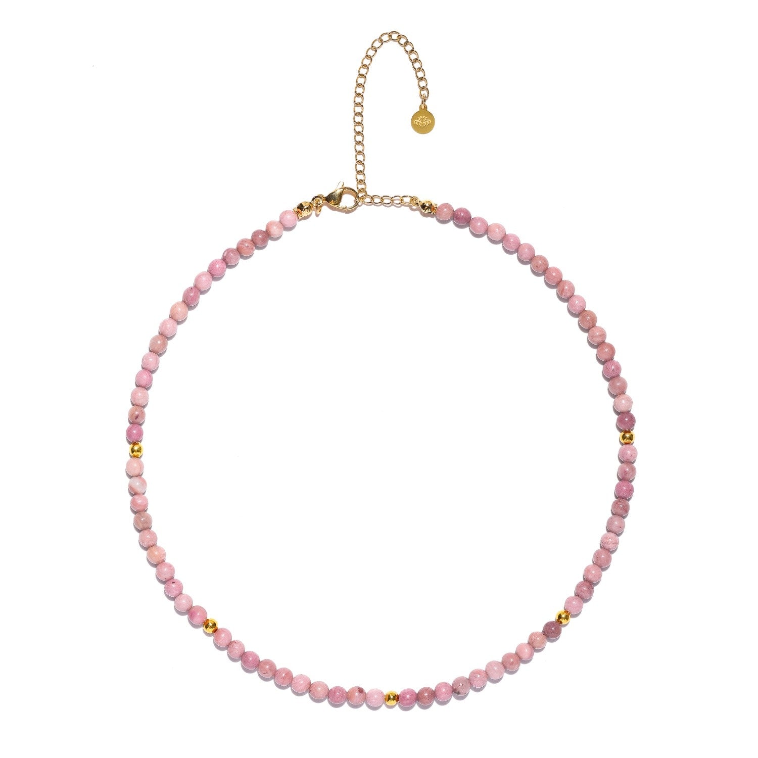 Rhodochrosite Adjustable Choker Necklace, Heart Opening And Heavenly Love