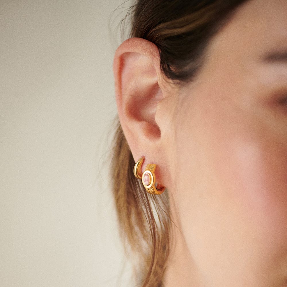 rhodochrosite-huggie-hoop-earrings-18ct-gold-plated-daisy-london