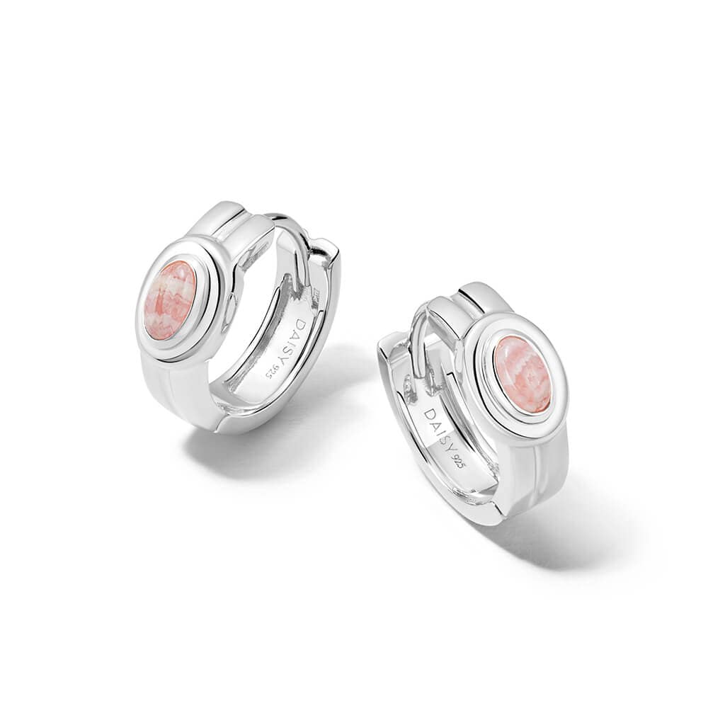 rhodochrosite-huggie-hoop-earrings-sterling-silver-daisy-london