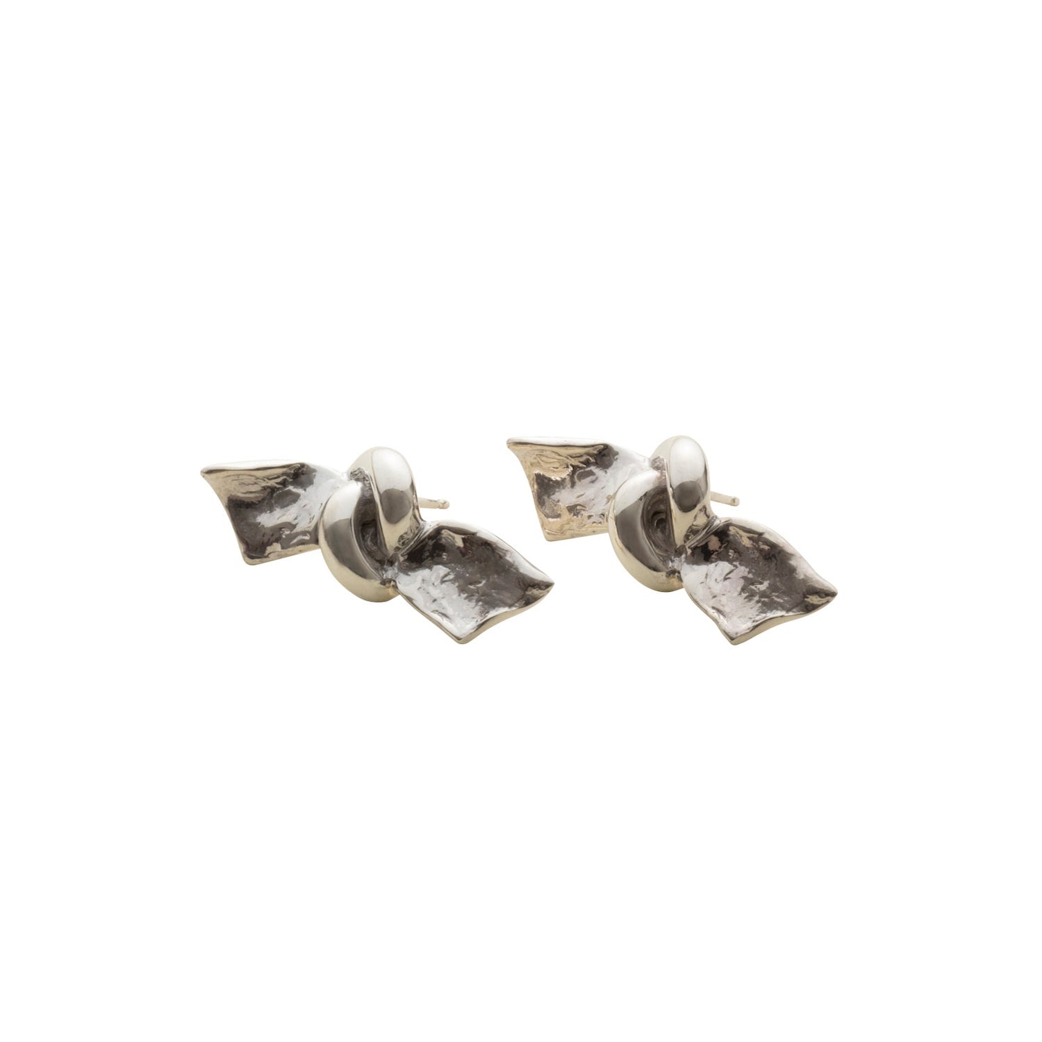 Ribbon Earrings,Sterling Silver