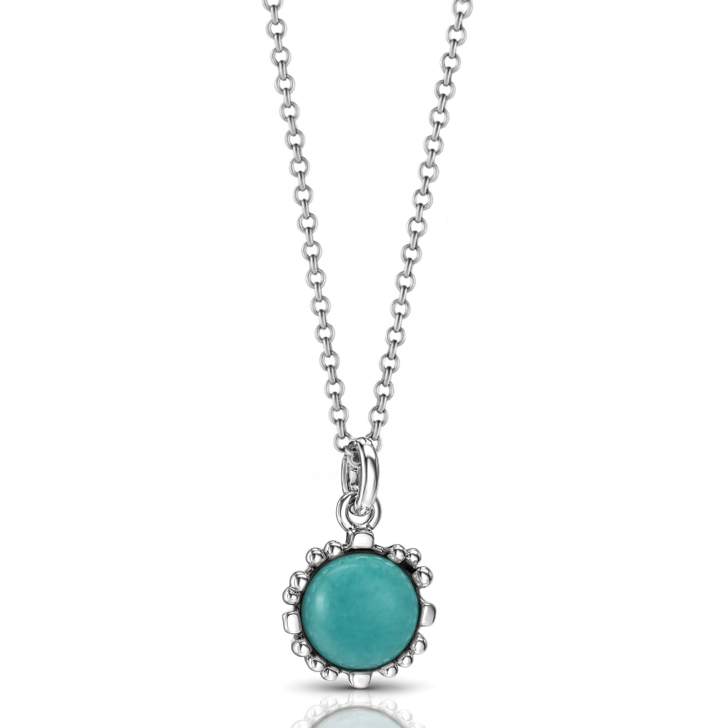 Ribes Necklace In Sterling Silver With Natural Amazonite - Fashion Jewelry For Women