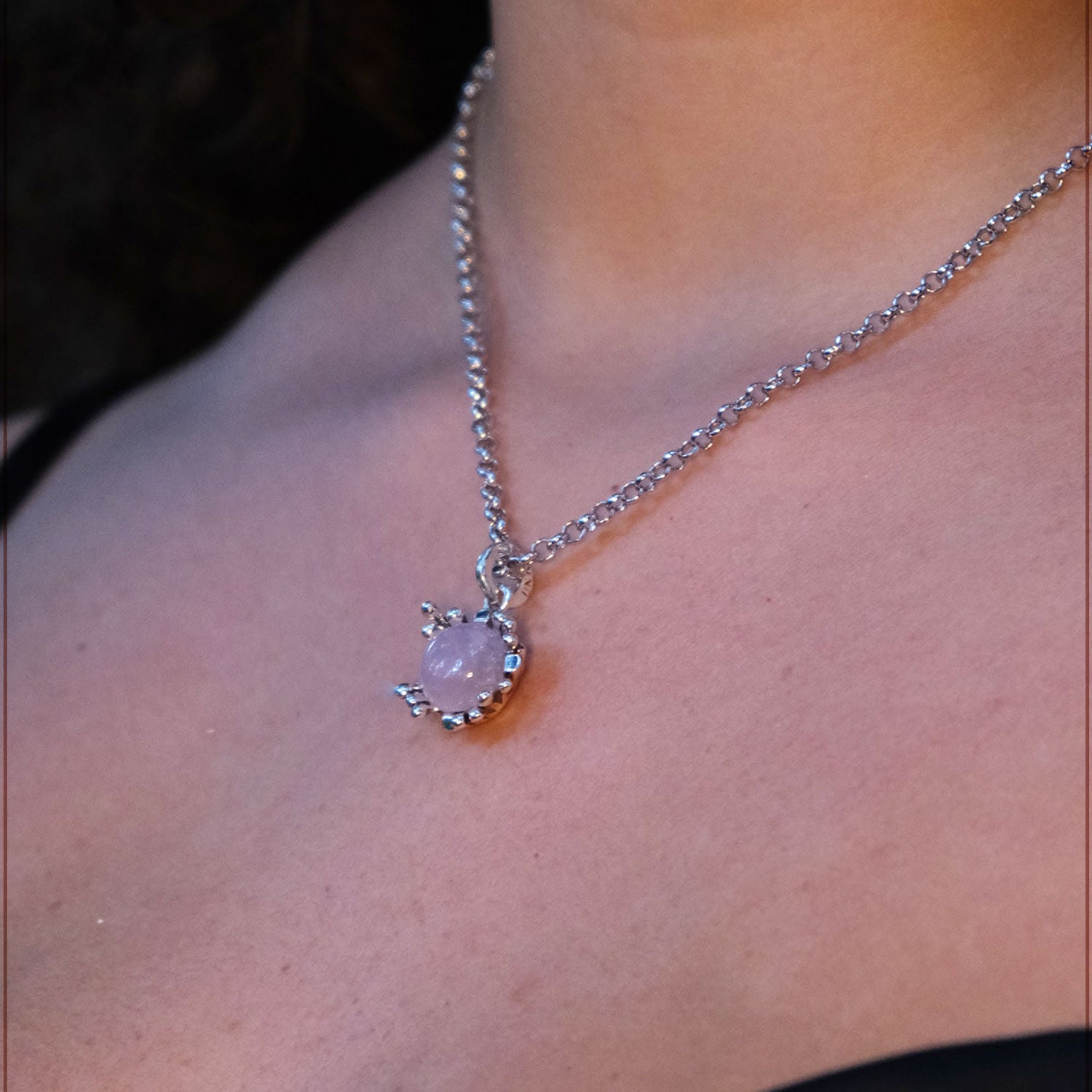 Ribes Necklace In Sterling Silver, Gold Plated With Natural Kunzite