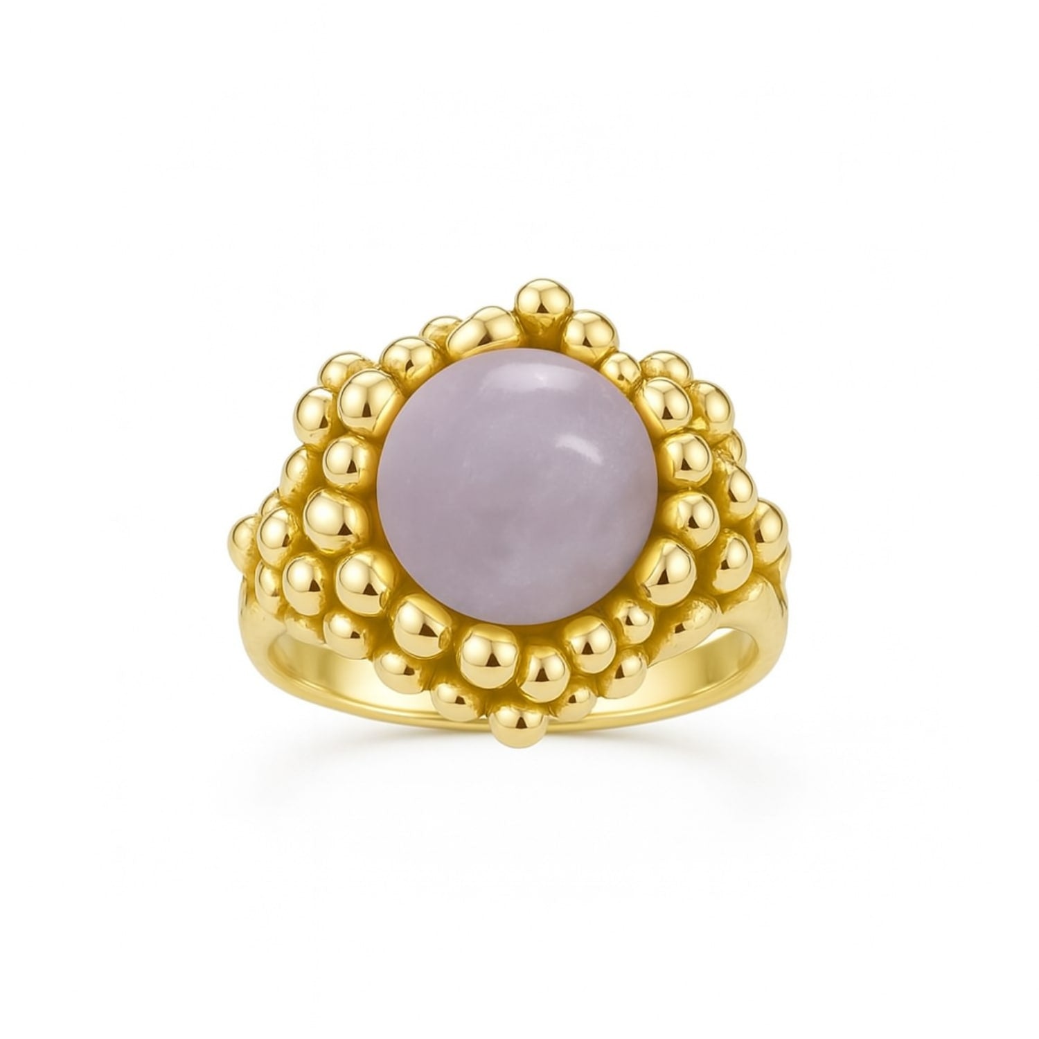 Ribes Silver Ring, Gold-Plated With Natural Kunzite