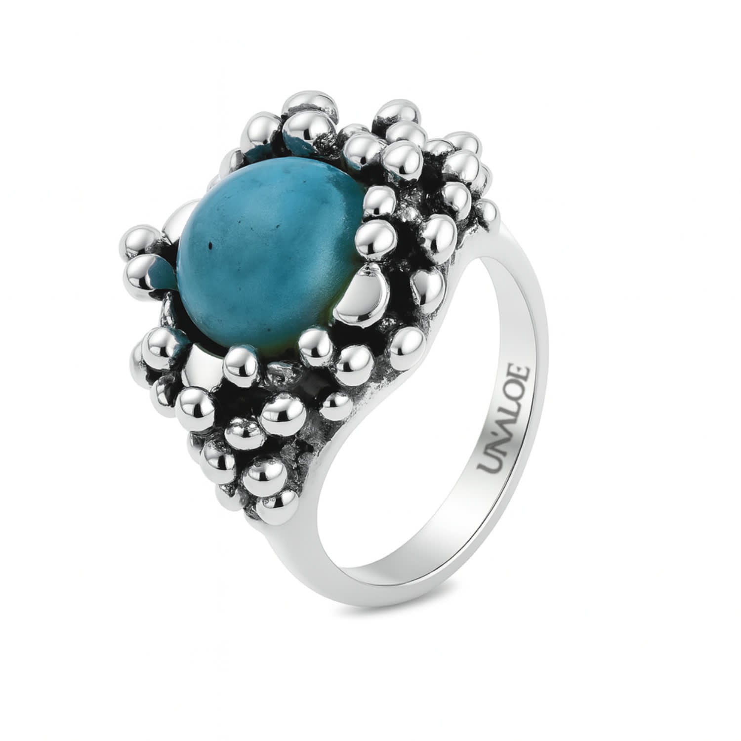 Ribes Silver Ring With Natural Amazzonite