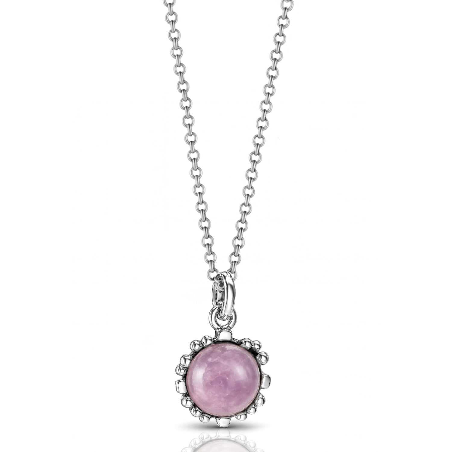 Ribes Sterling Silver Women's Necklace With Natural Kunzite Pendant – Elegant Women's Jewelry