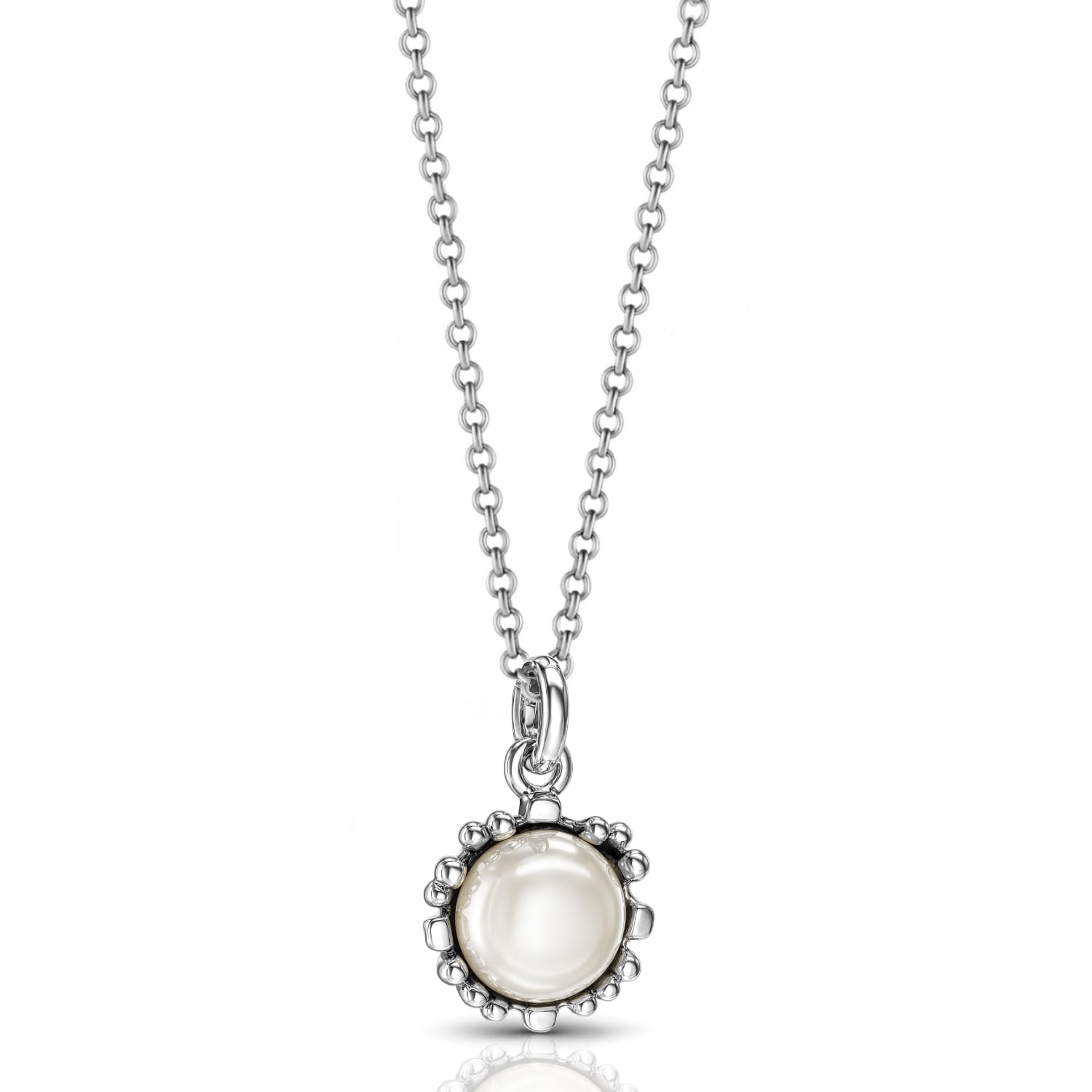 Ribes Sterling Silver Women's Necklace With White Natural Pearl Pendant – Elegant Women's Jewelry