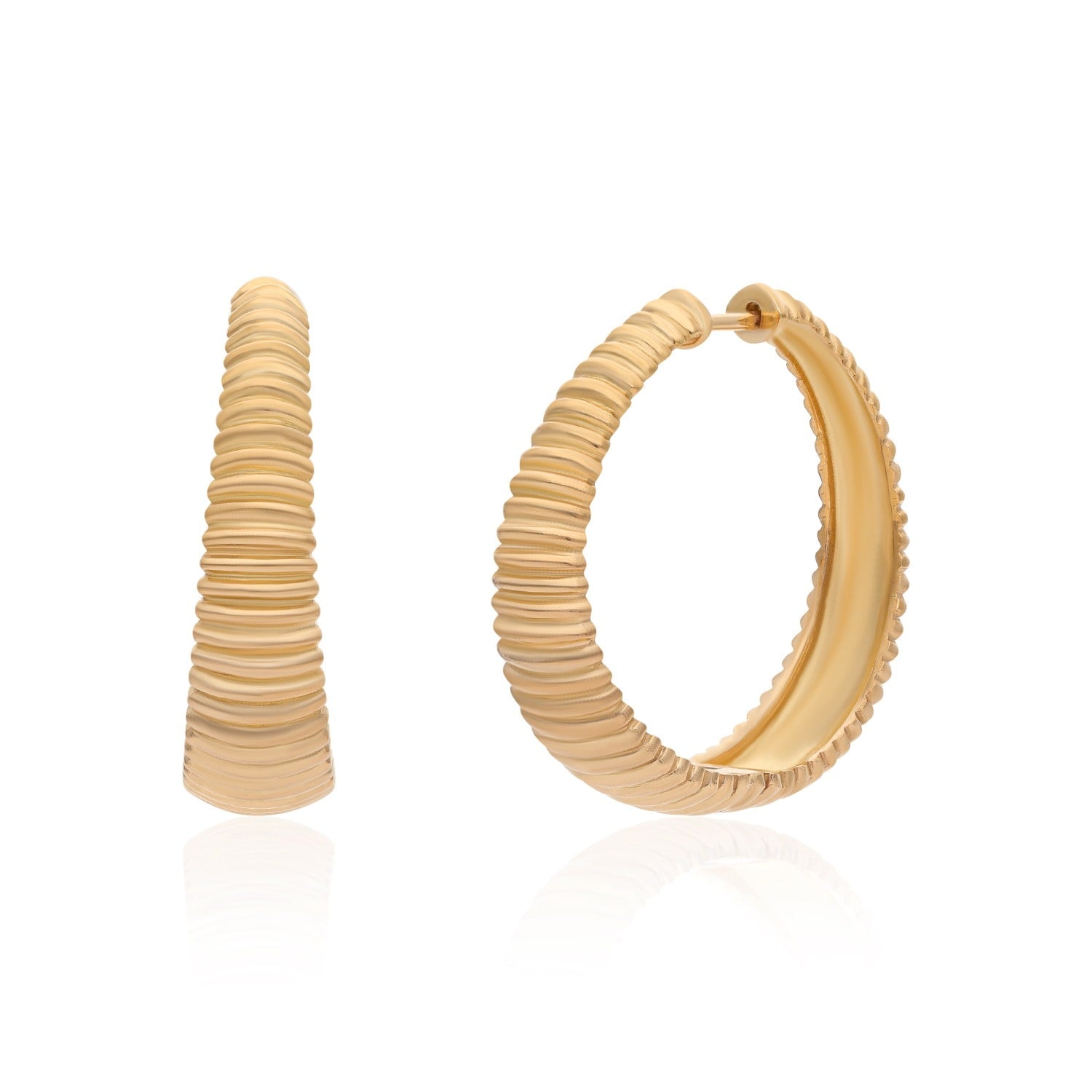 Ridged Hobo Vermeil Hoops