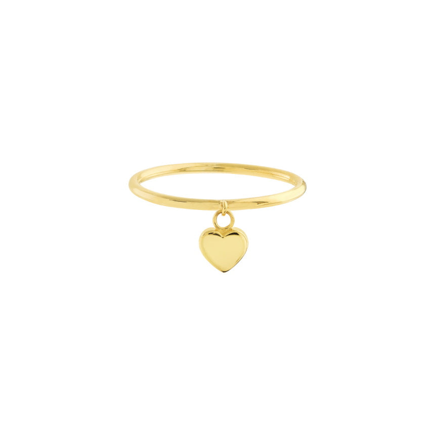 Ring With Dangling Heart Charm