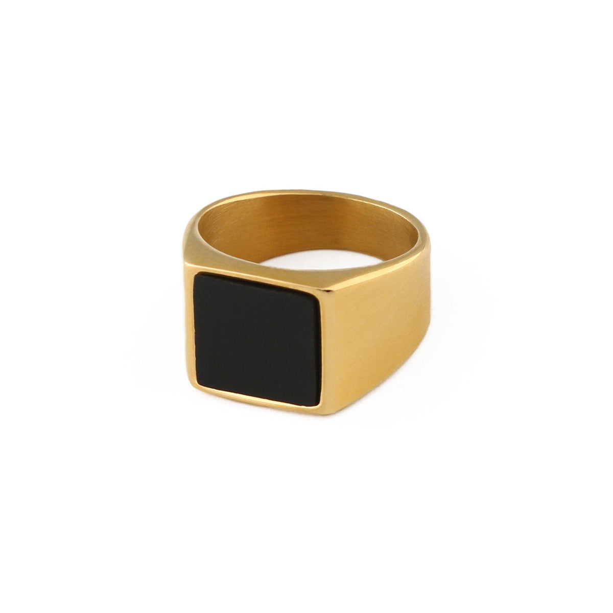 Black Onyx Signet Ring - Gold