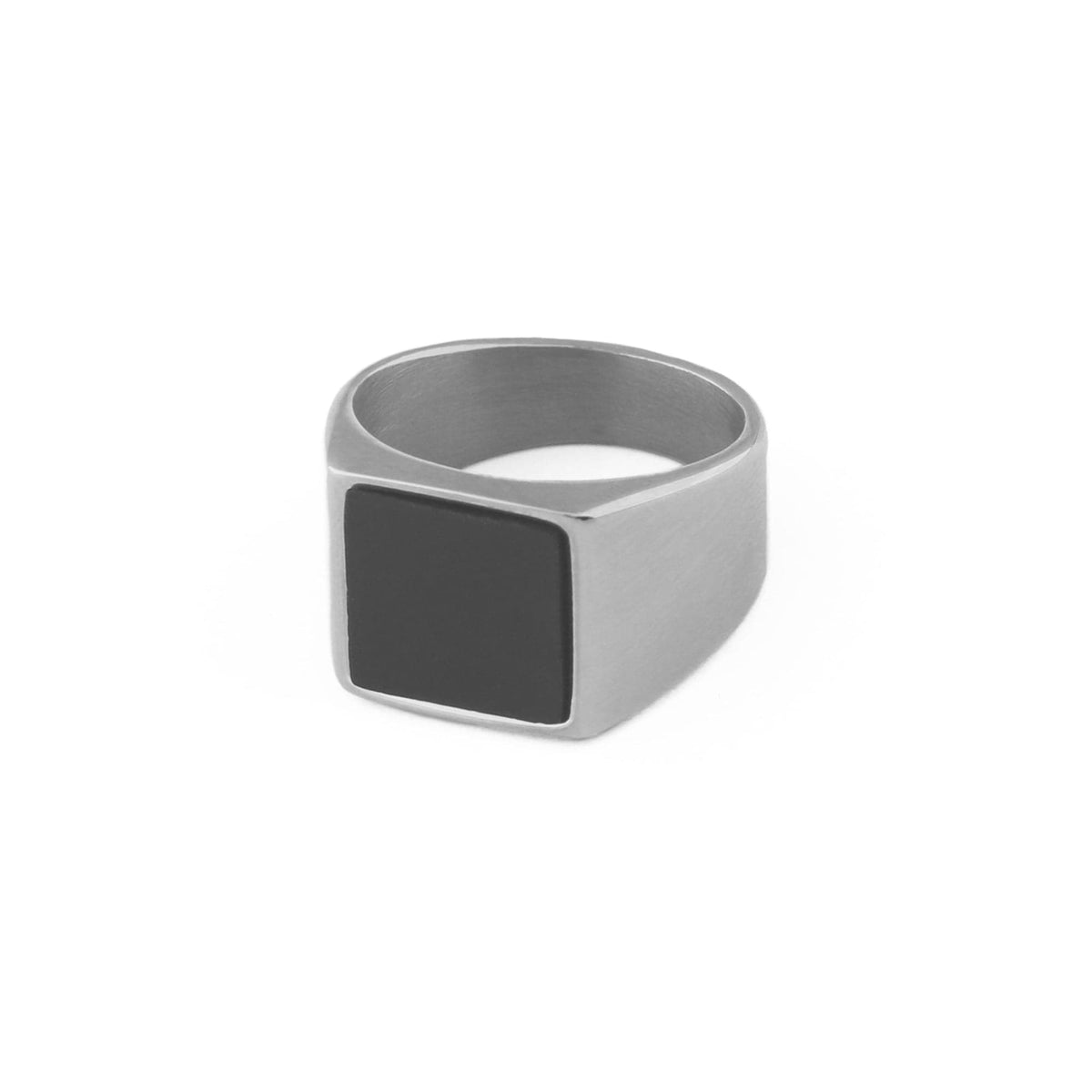 Black Onyx Signet Ring - Silver