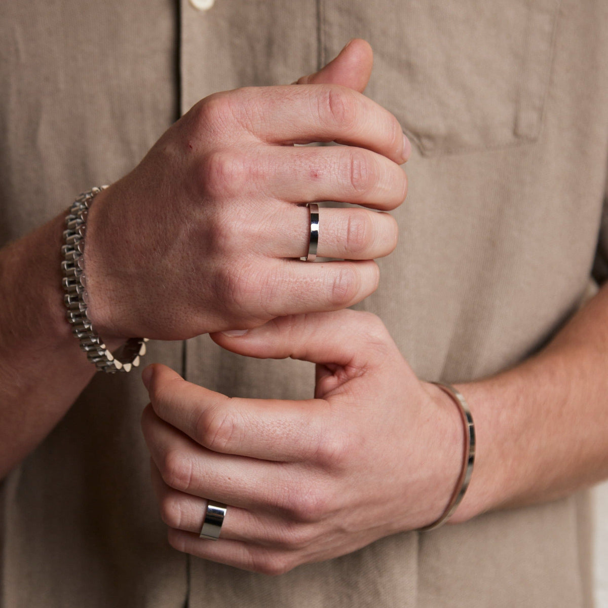 Metal Stacking Ring Set - Silver