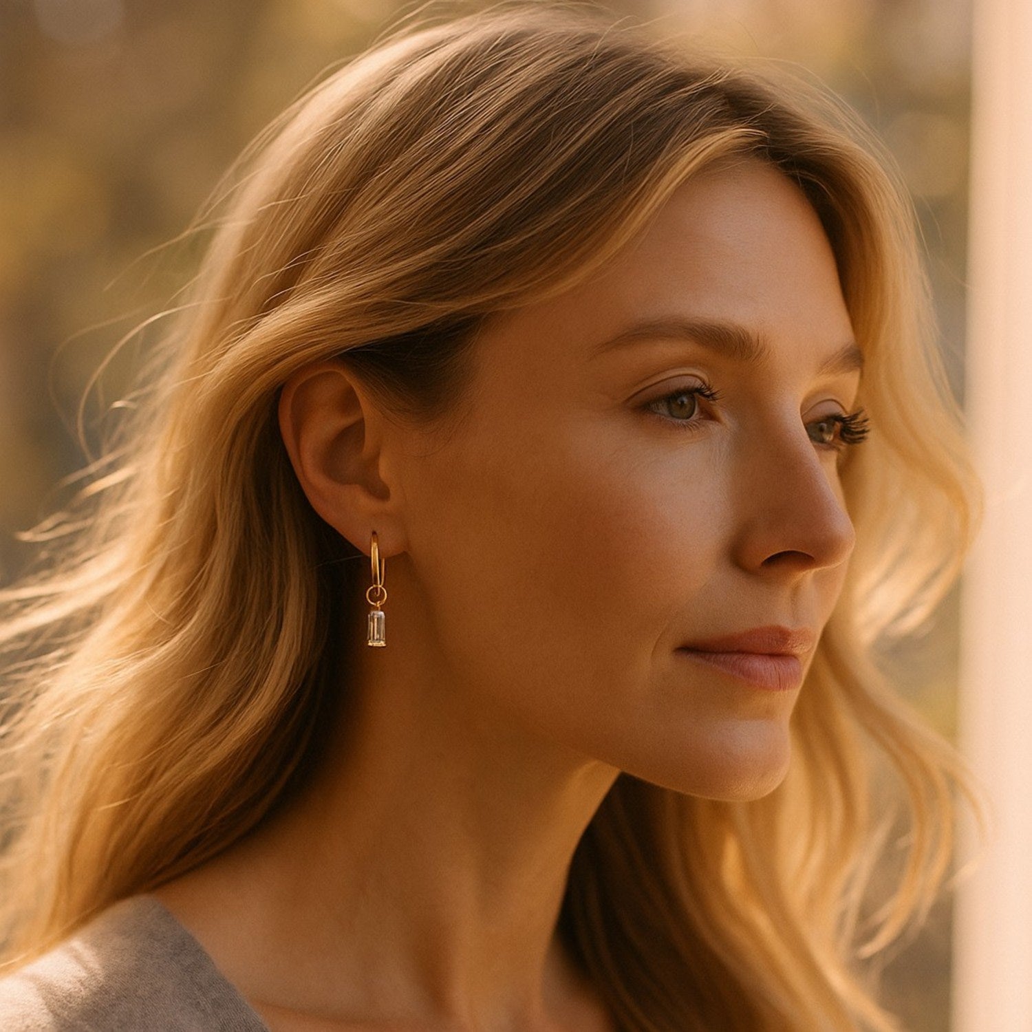 Rising Star Baguette Diamond Huggie Hoops