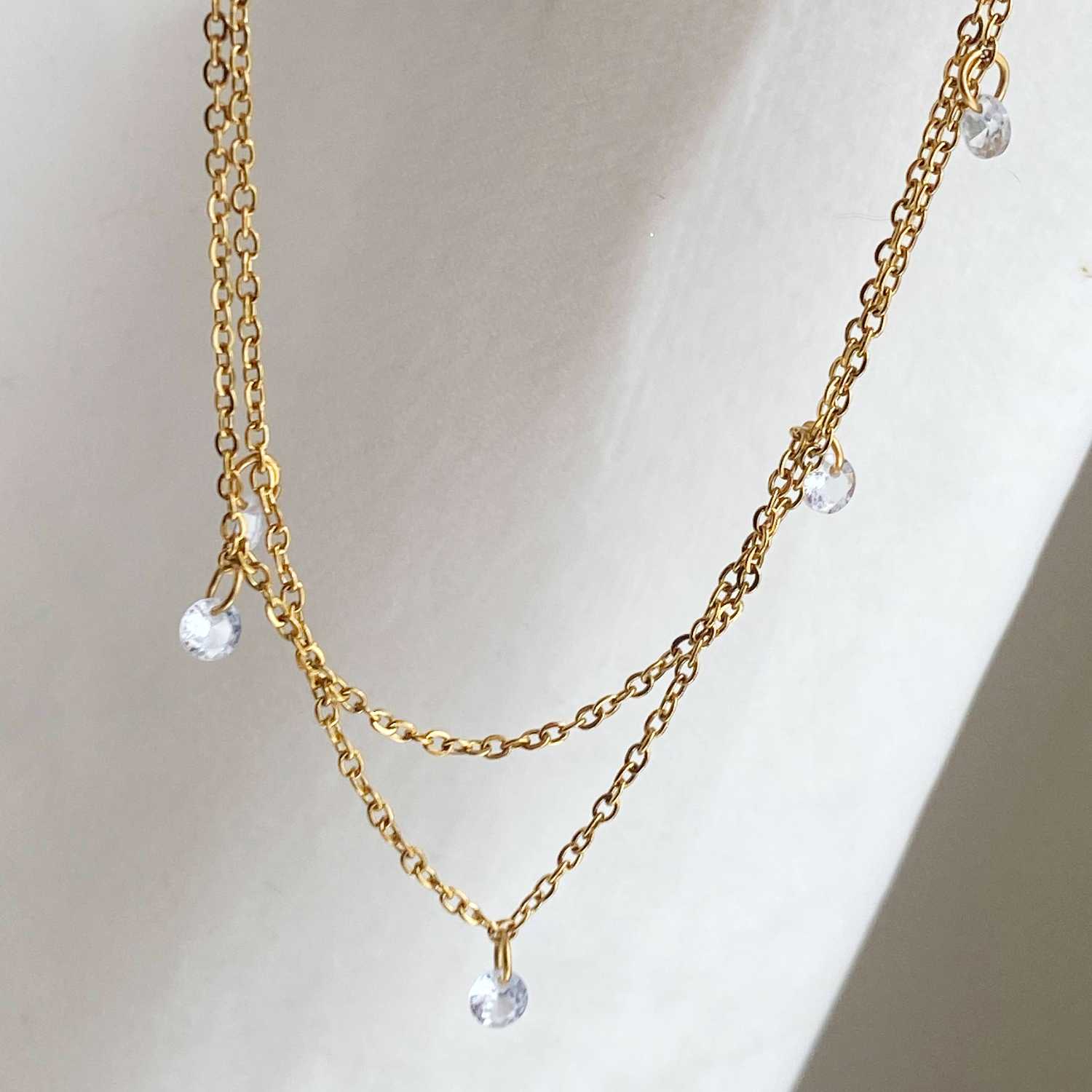 Rising Star Diamond Double Station Necklace Same Length