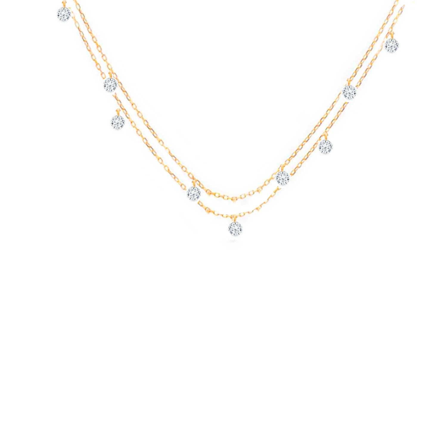 Rising Star Diamond Double Station Necklace Same Length