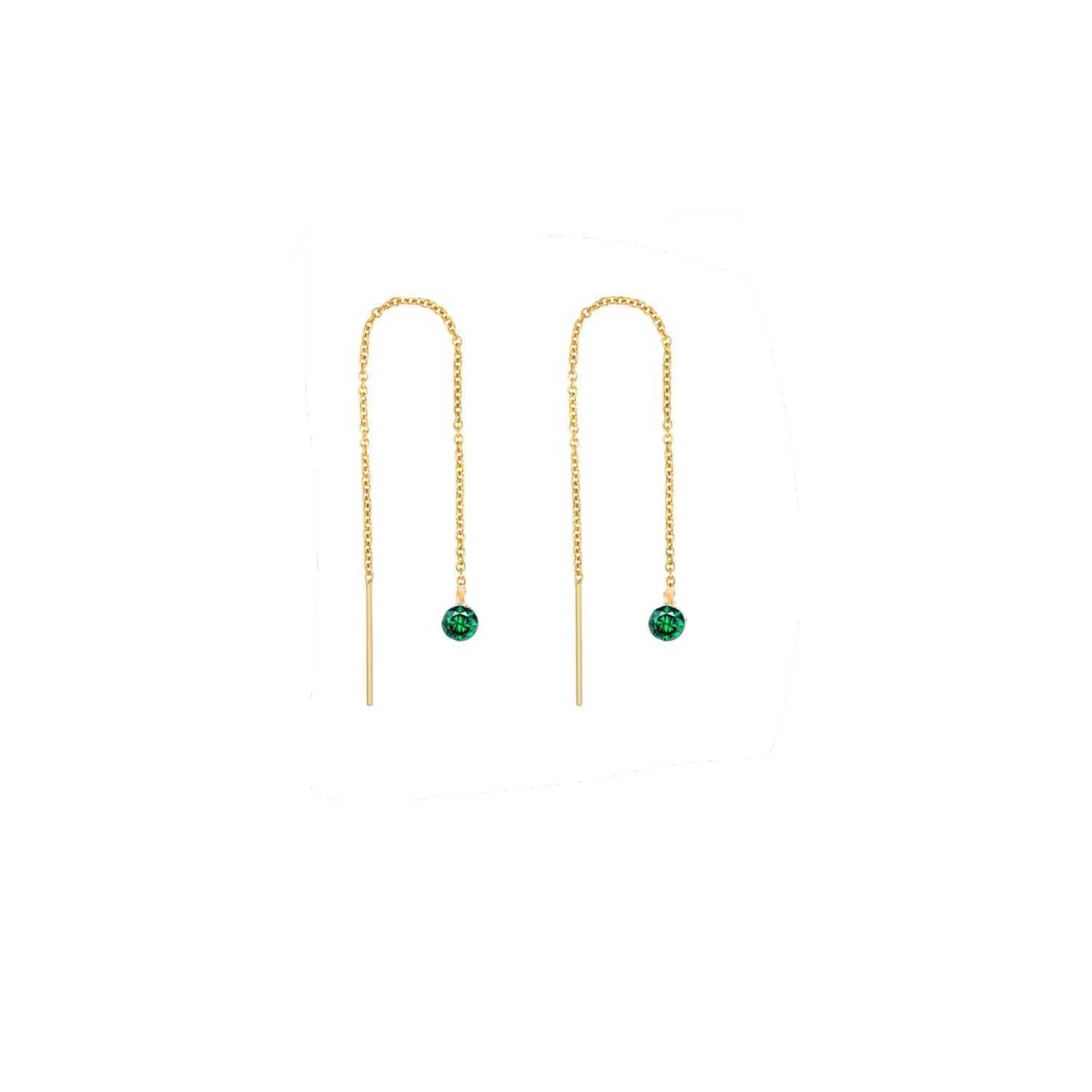 Rising Star Emerald Threader Earrings