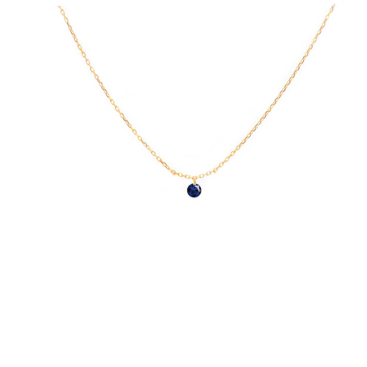 Rising Star Naked Blue Sapphire Solitaire Necklace