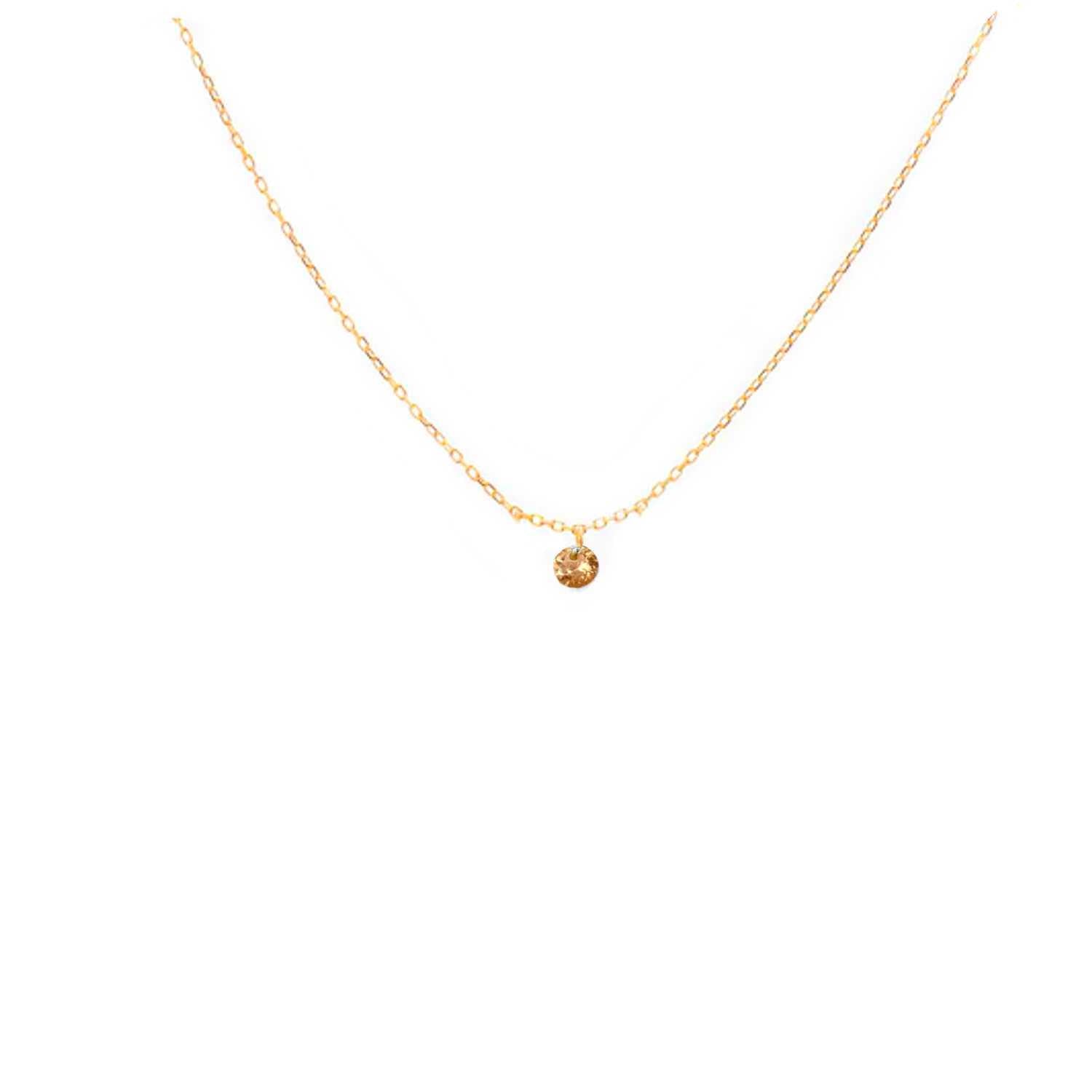 Rising Star Naked Peach Sapphire Solitaire Necklace