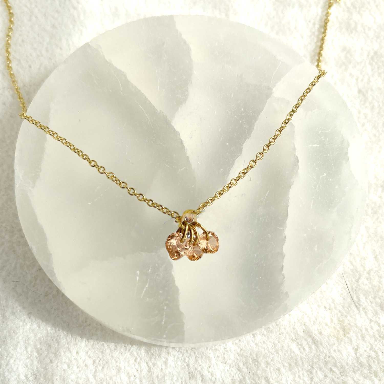 Rising Star Naked Peach Sapphire Solitaire Necklace