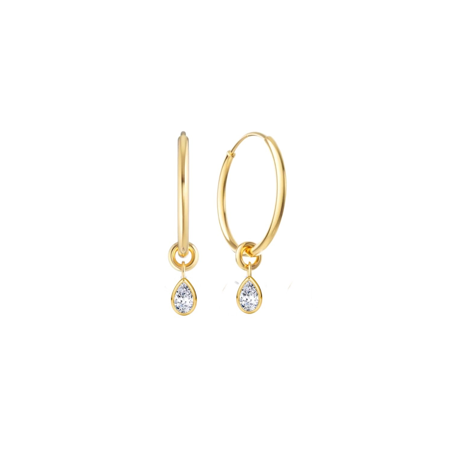 Rising Star Pear Diamond Huggie Hoops