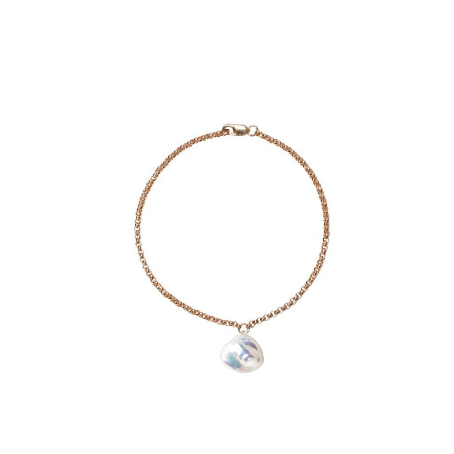 Mermaid Keshi Pearl Chain Bracelet - Gold