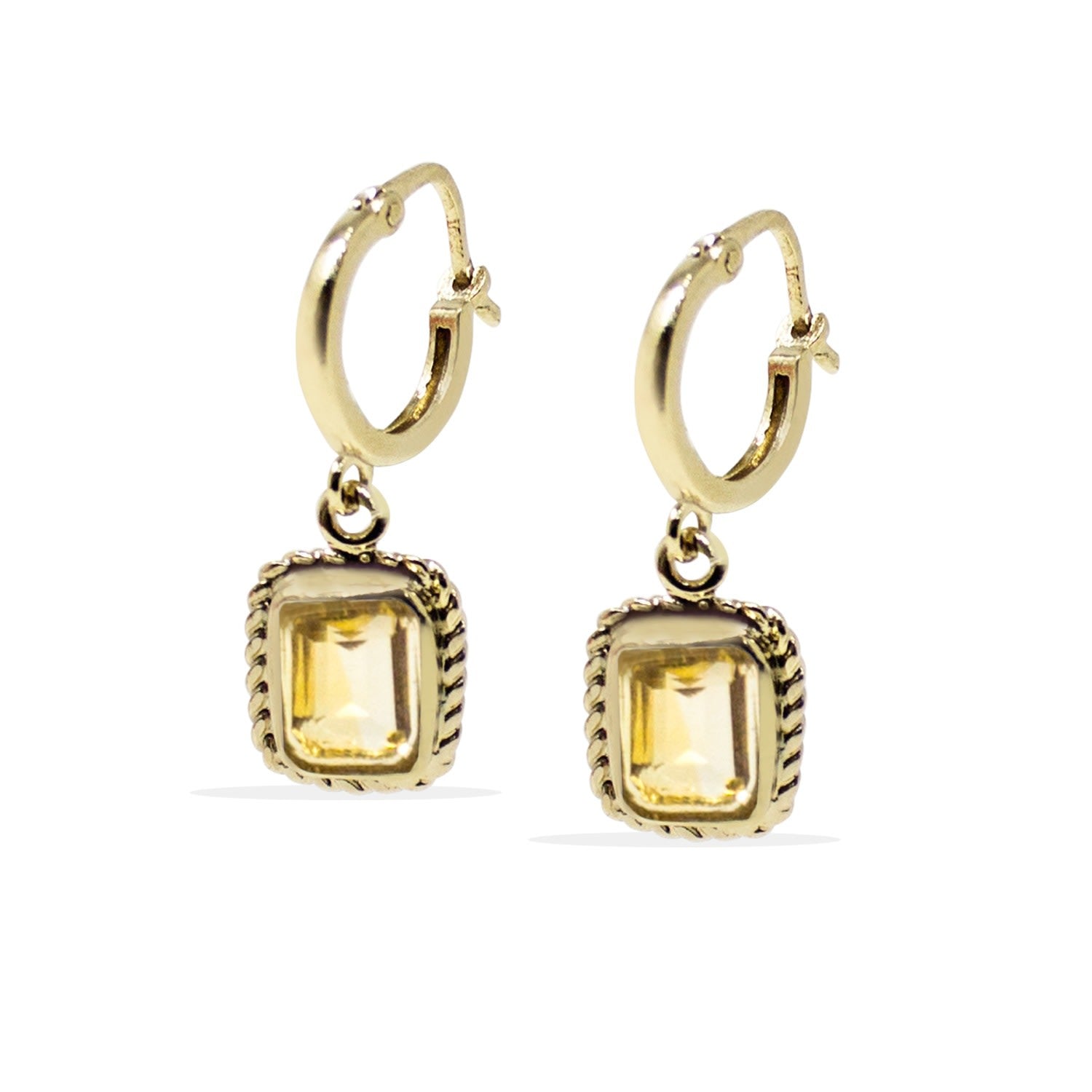 Luccichio Gold Vermeil Citrine Hoop Earrings