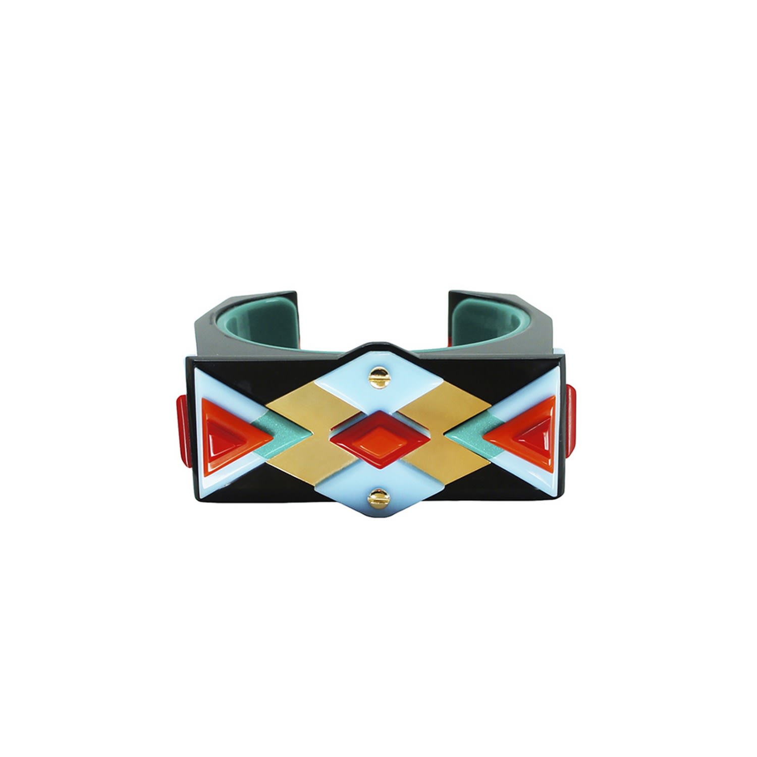 Handmade Acrylic Bracelet Kuntur Turquoise Green