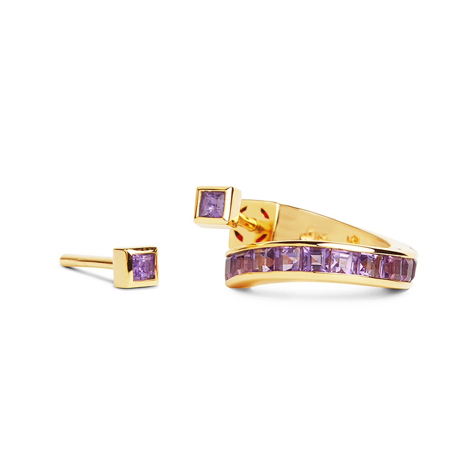 Vortex Amethyst Earrings – Gold