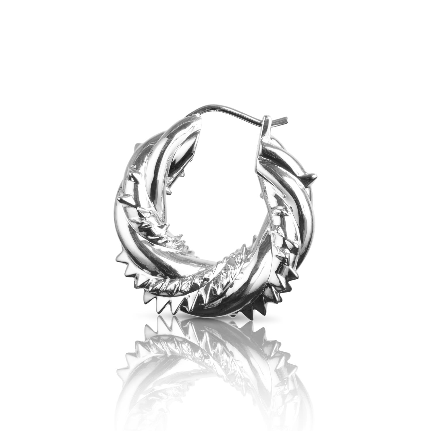 Entwined Serpent Hoops Silver
