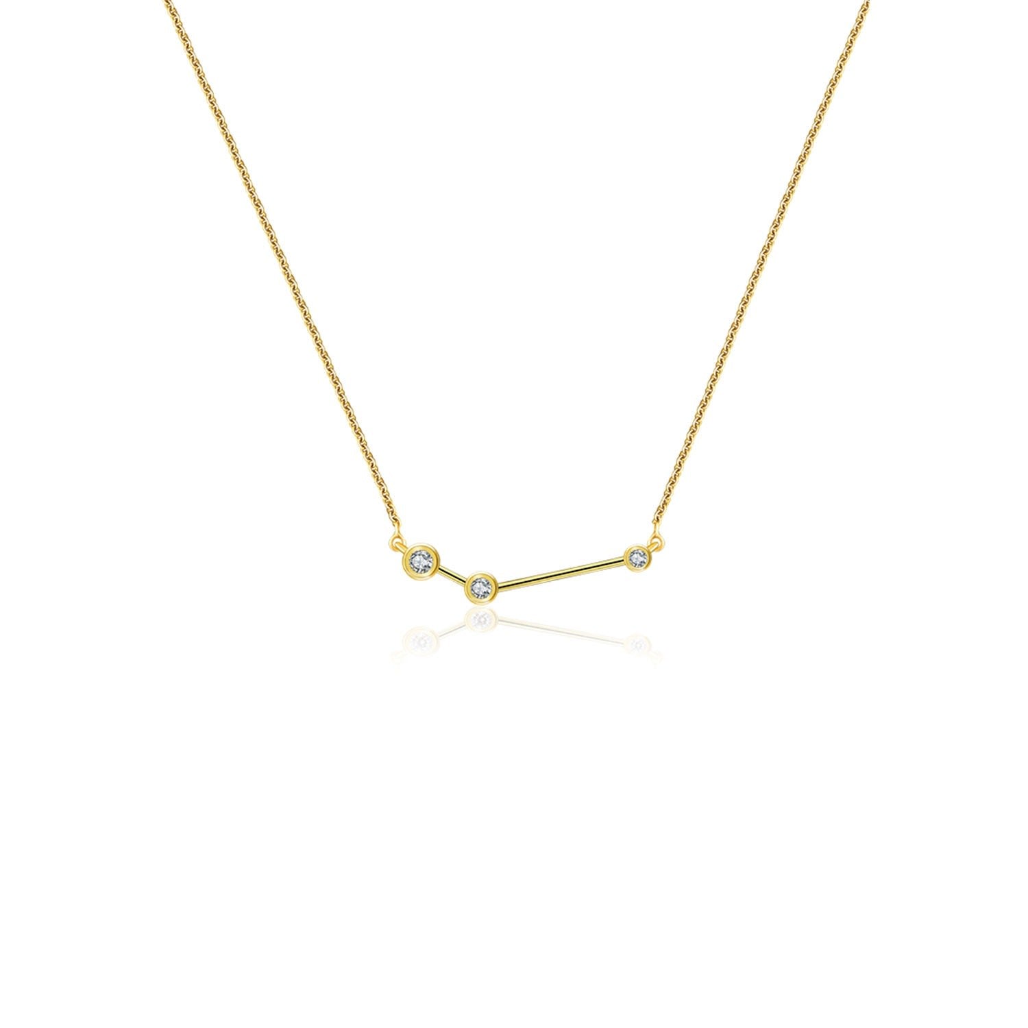 Aries Zodiac Constellation Necklace 18K Yellow Gold & Diamond