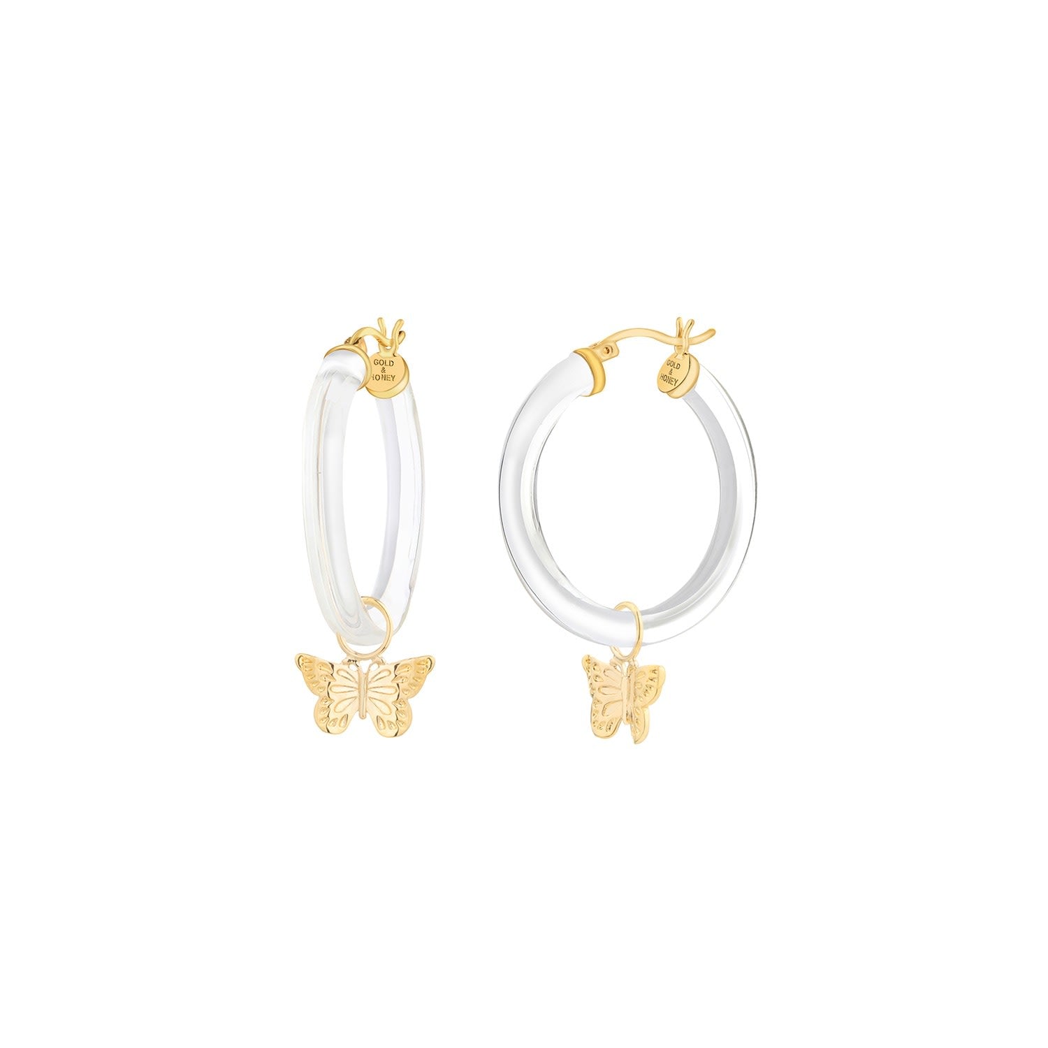 Butterfly Charm Hoop Earrings