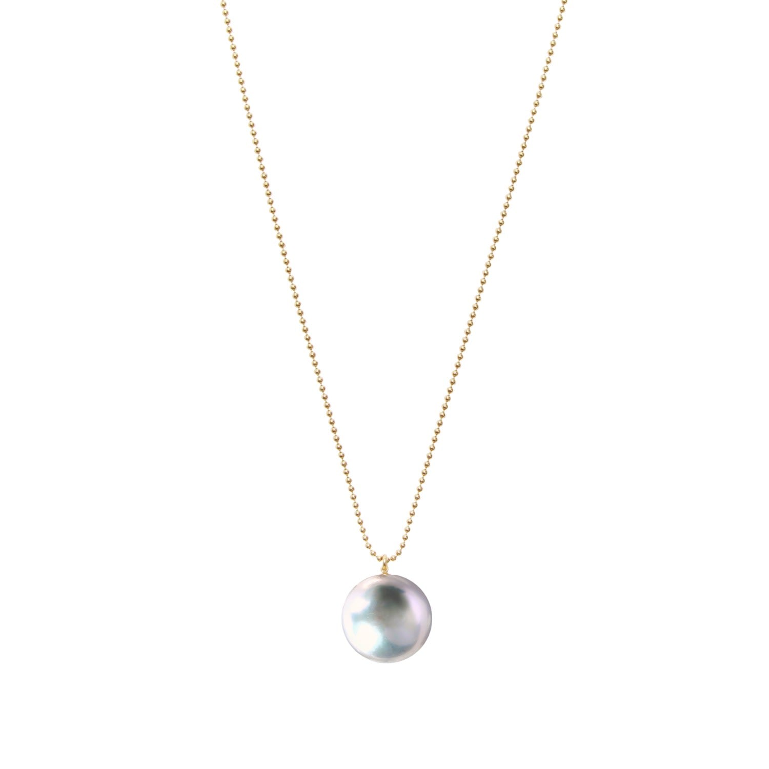Orbis Grey Pearl Pendant Necklace - Gold