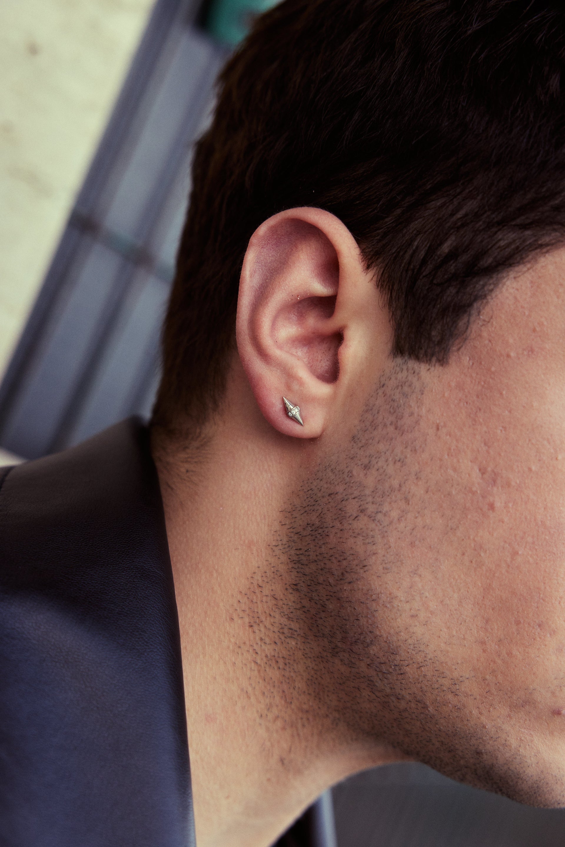 Rocket Stud Earring Mono Silver