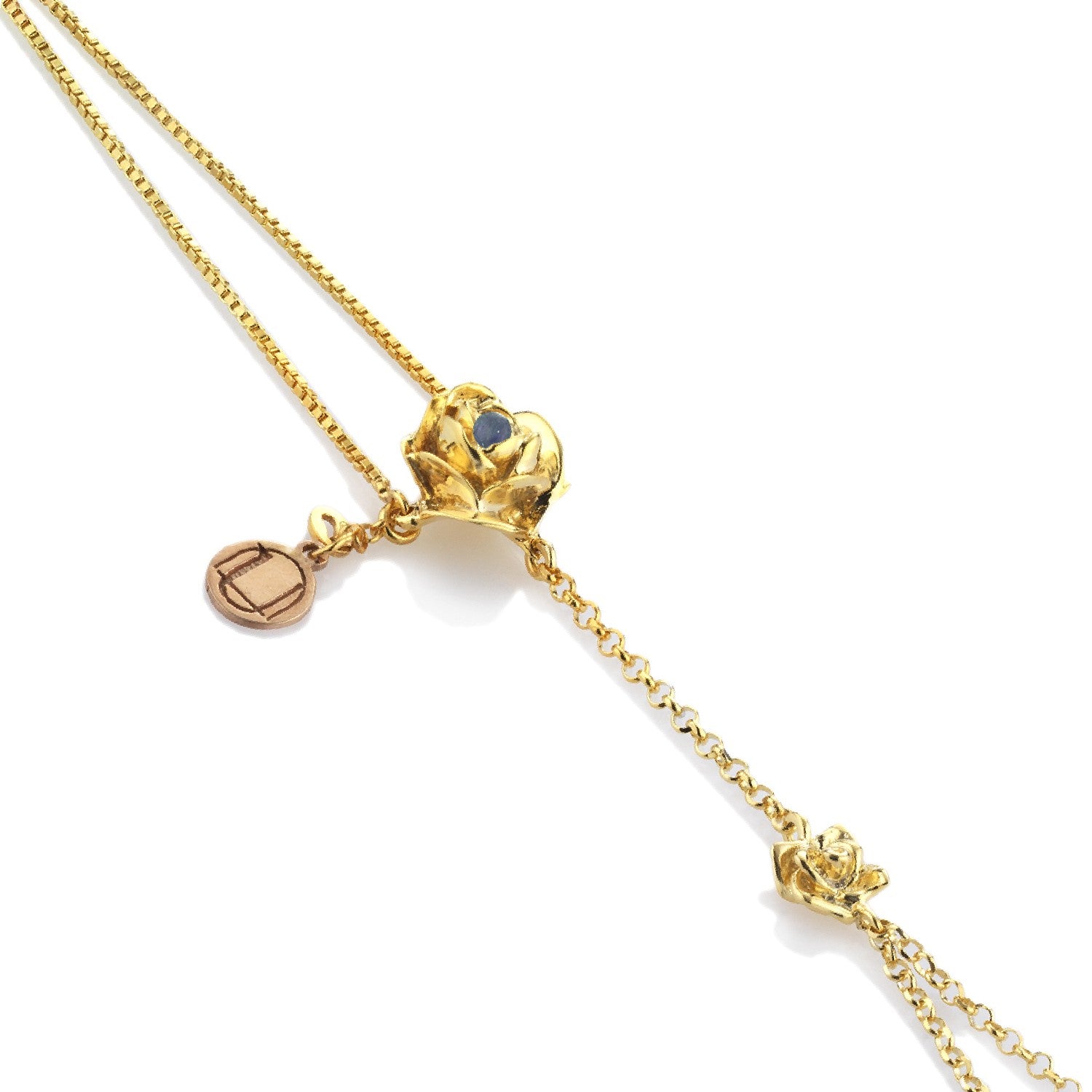 Rocks Hand Kissed Gold Plated With Natural Sapphire