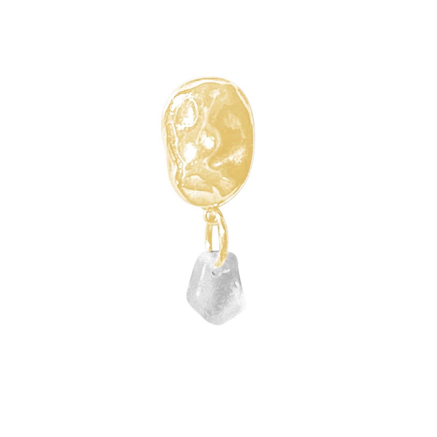 Rocky Earring White Sea Glass