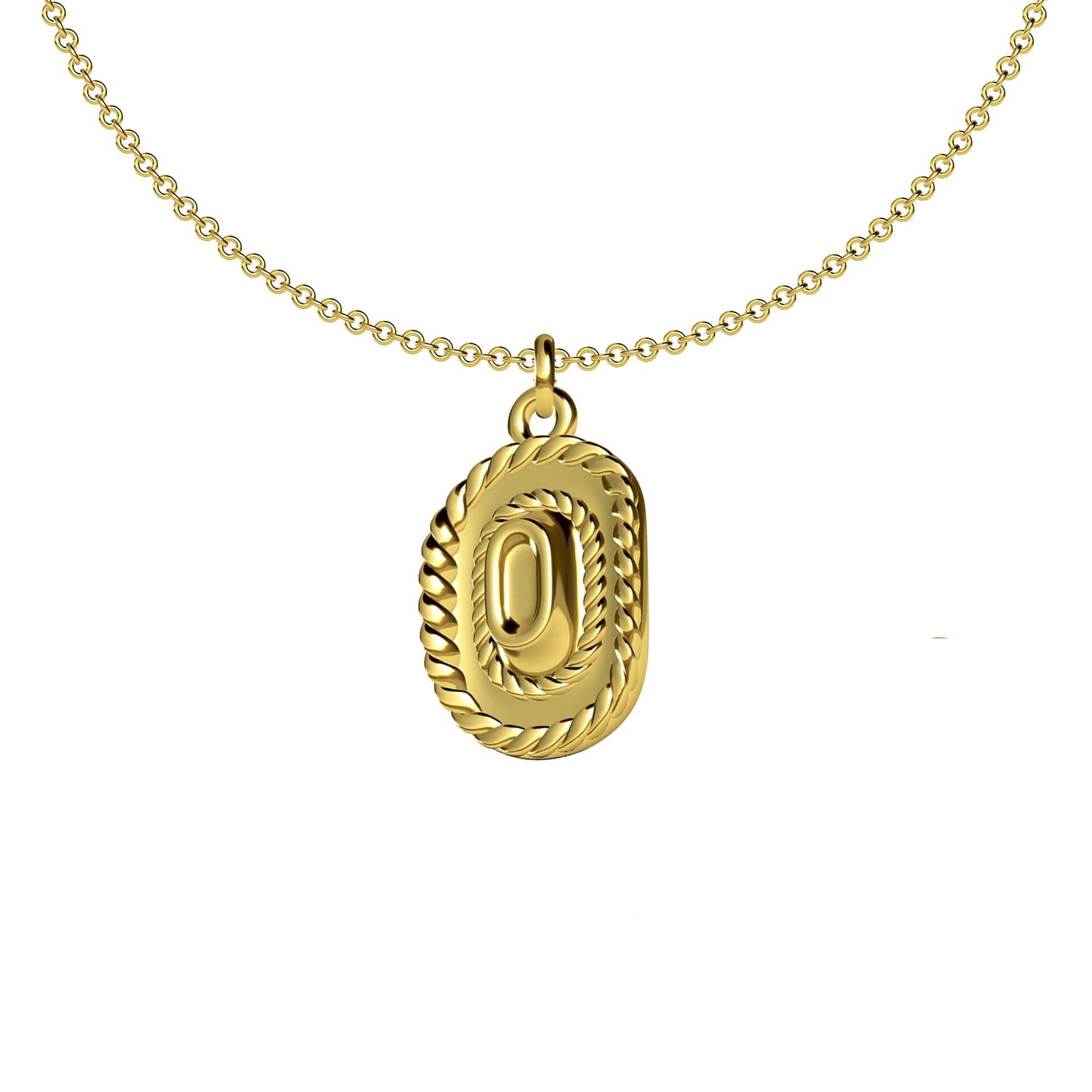 Rodeo Cowboy Hat Gold Pendant Necklace