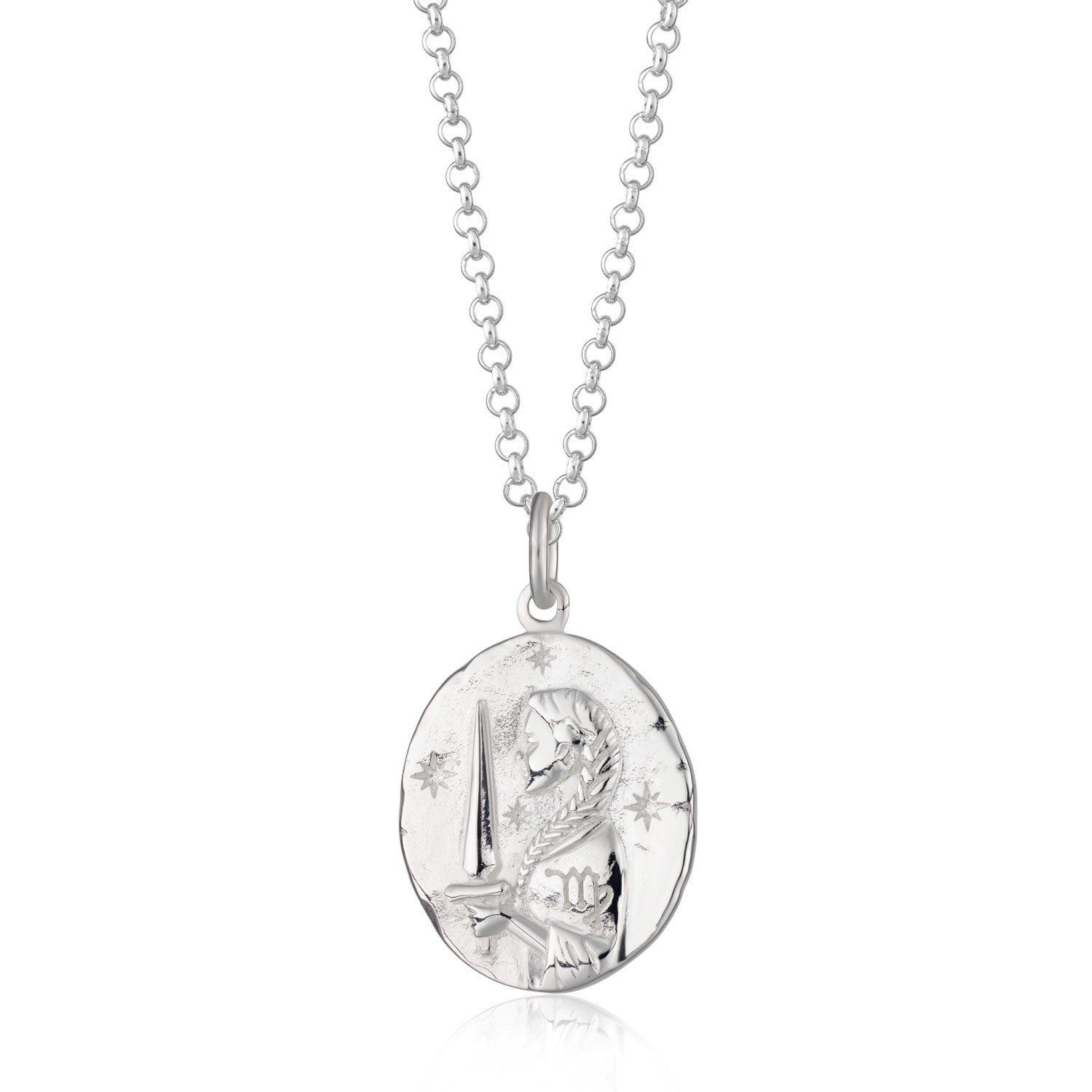 Silver Virgo Zodiac Charm Necklace