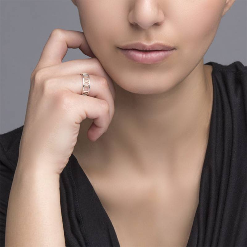 Anniversary Date Rings - Roman Numeral Ring