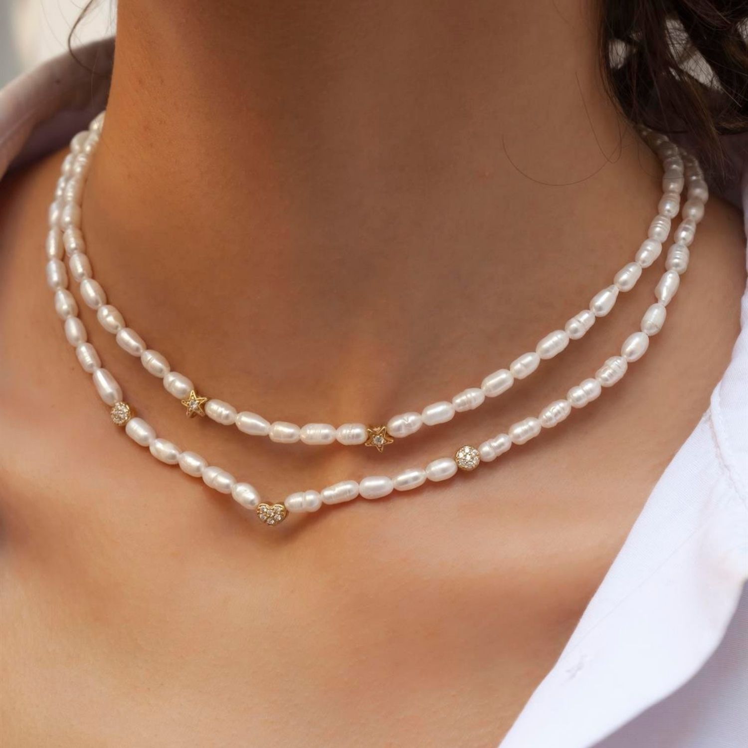 Romes Heart Pearl Necklace