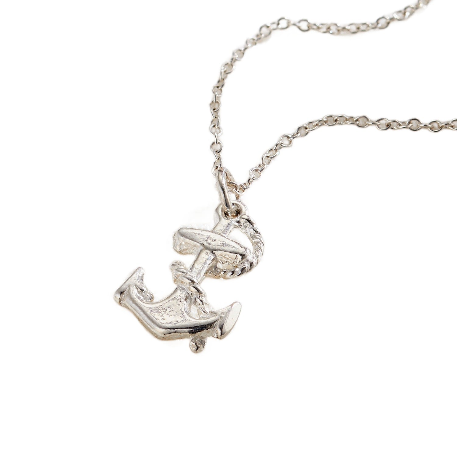 Rope And Anchor Charm Necklace