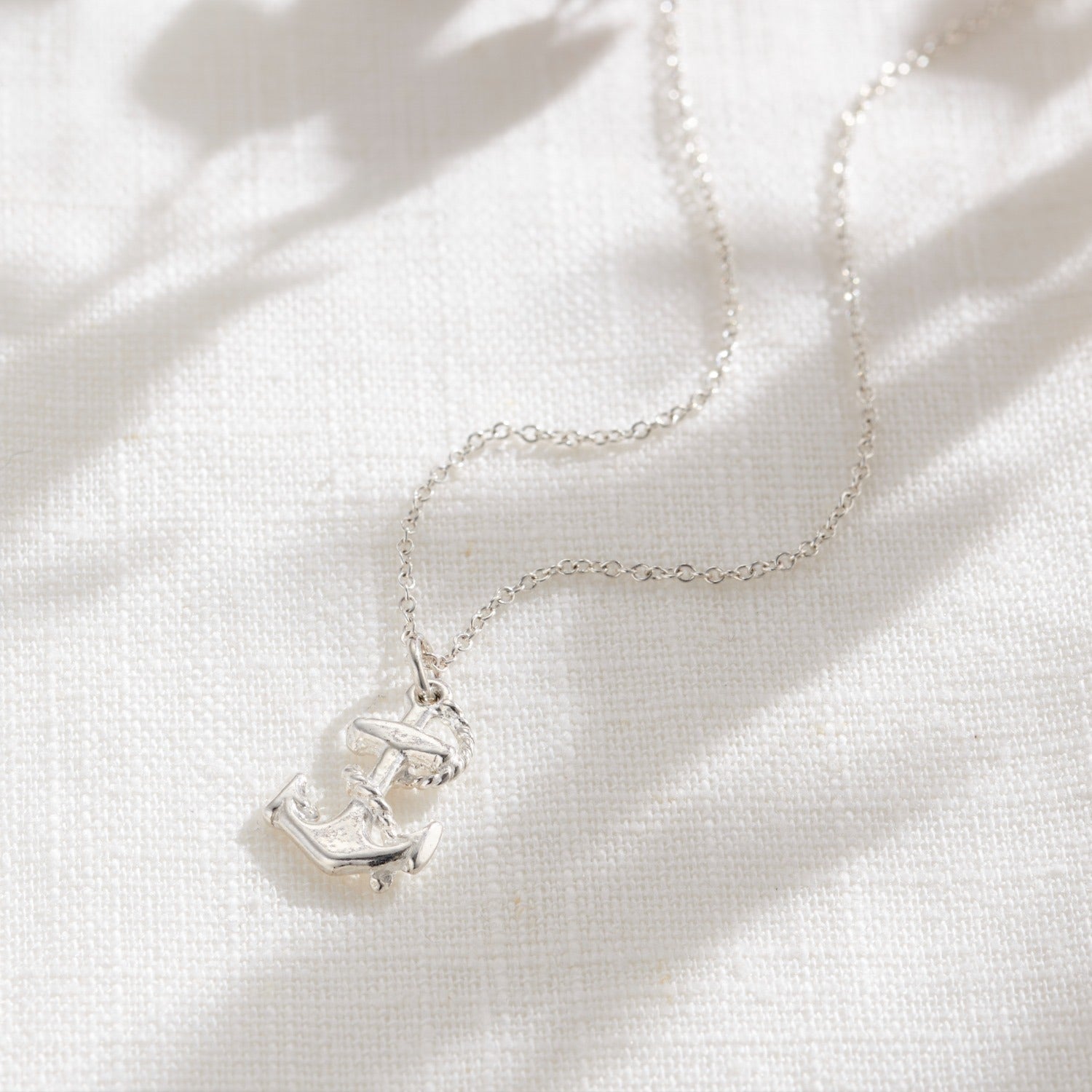 Rope And Anchor Charm Necklace