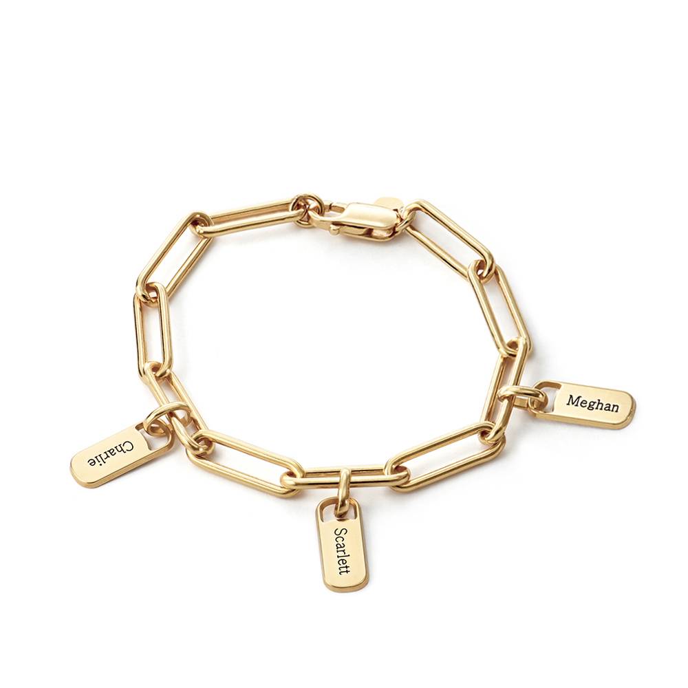 Rory Chain Link Bracelet with Custom Charms in 14K Yellow Gold