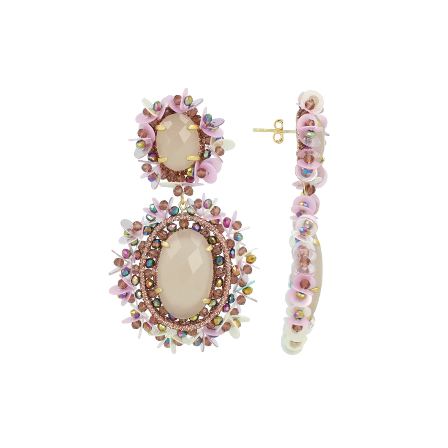 Rosa Mix Earrings Lara Pendant Double L